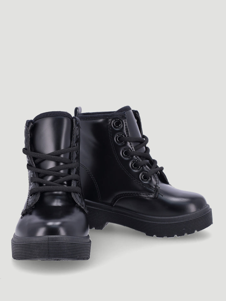 Pre-Boys Lace Up Boot - Black