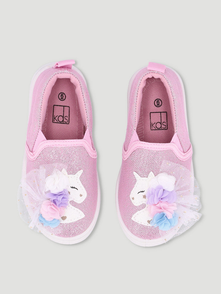 Pre-Girls Unicorn Slip On Shoe - Pink
