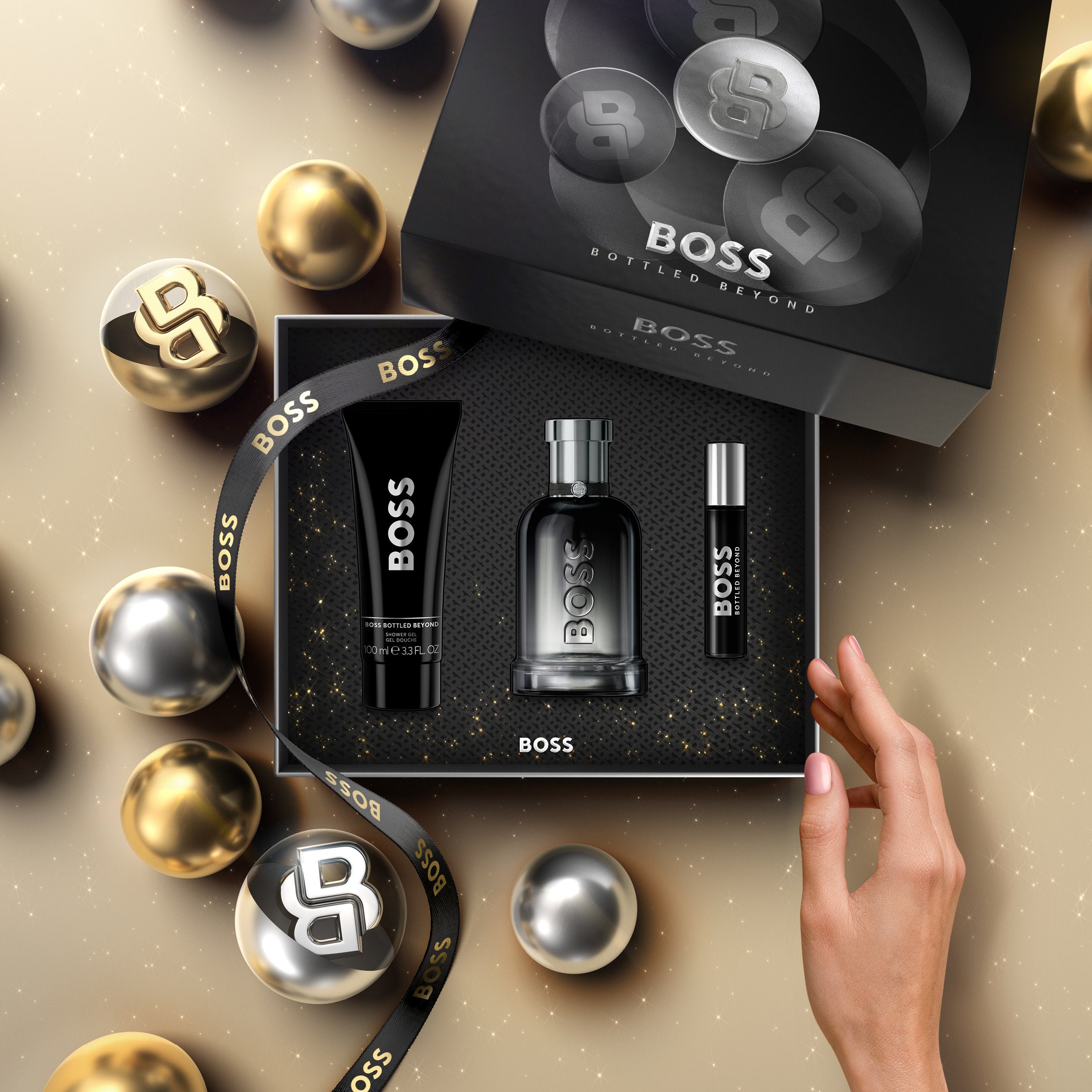 Mens BOSS Bottled Beyond Eau de Parfum and Shower Gel for Men Trio