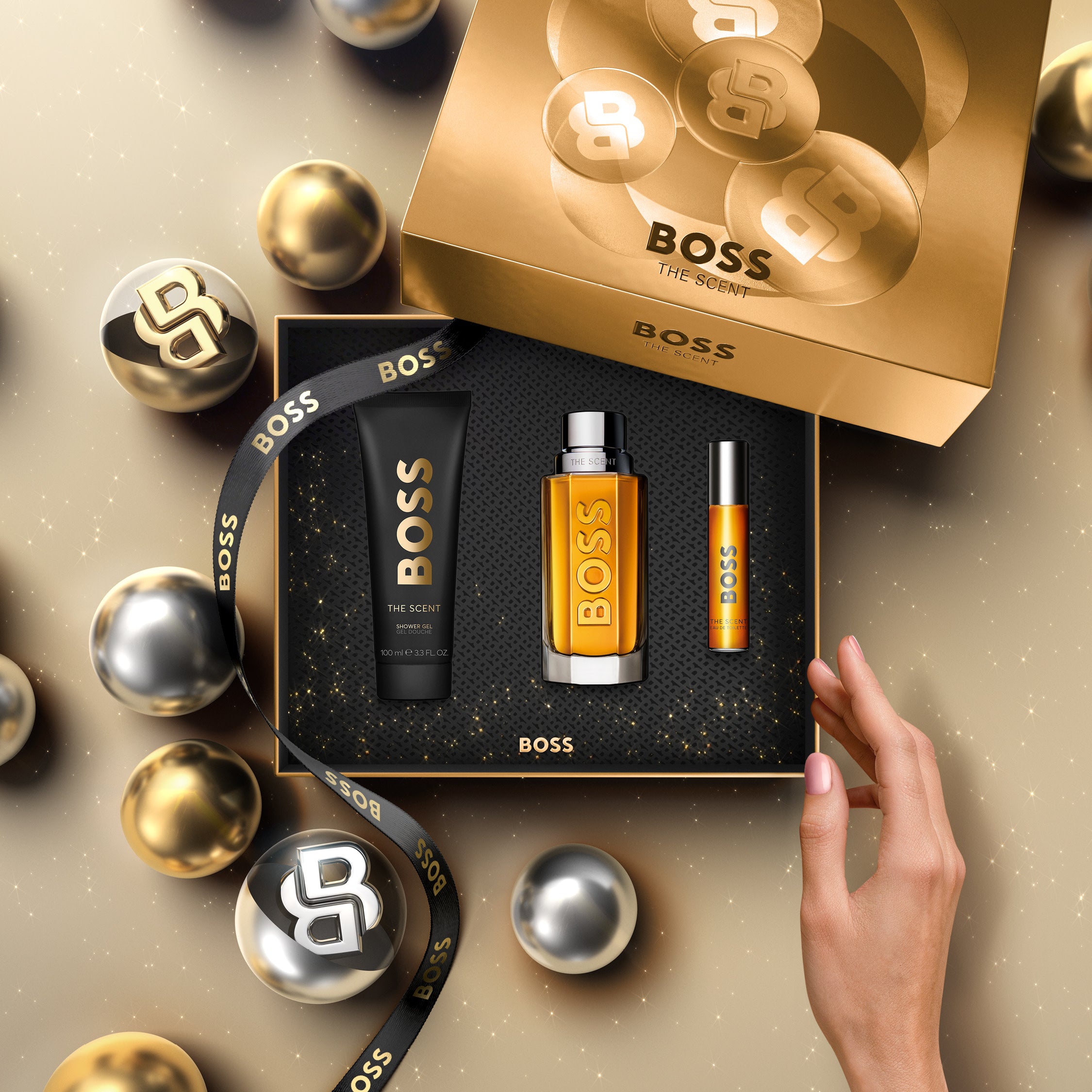 BOSS THE SCENT 香水セット Mens BOSS The Scent Eau de Toilette Trio Gift Set – Edgars