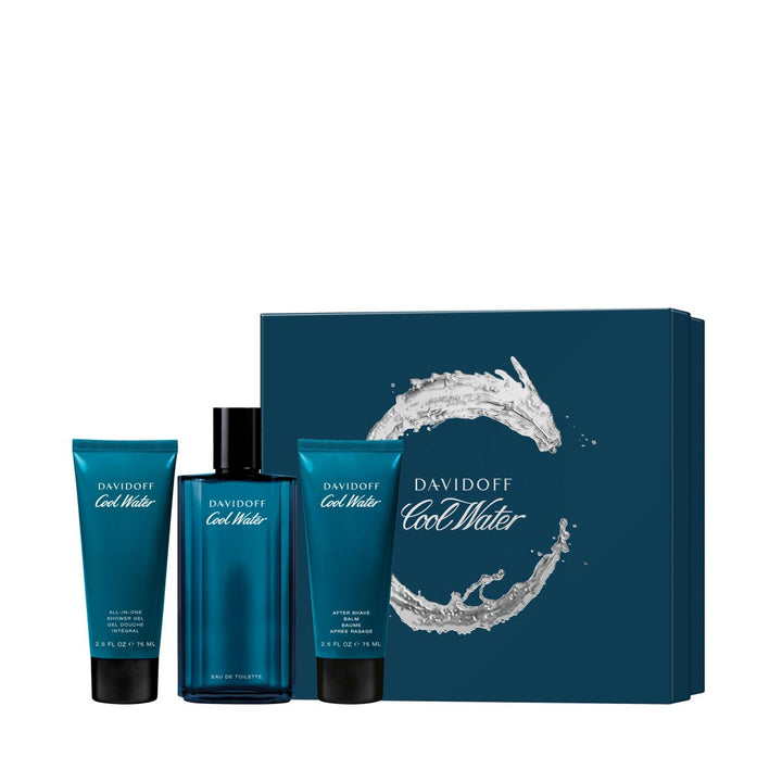 Cool Water Man Eau de Toilette for Men, Shower Gel & After Shave Balm Gift Set