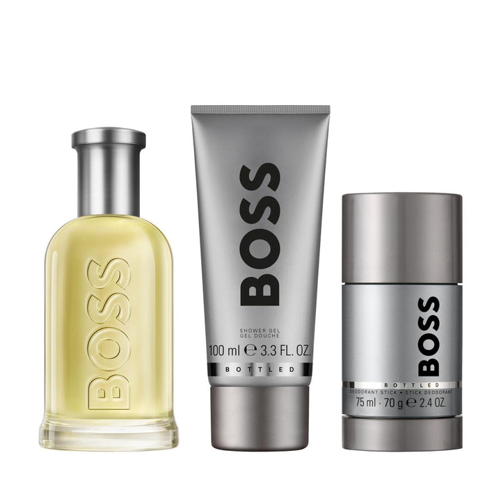 Bottled Eau de Toilette, Shower Gel, and Deodorant Stick for Men Trio Gift Set