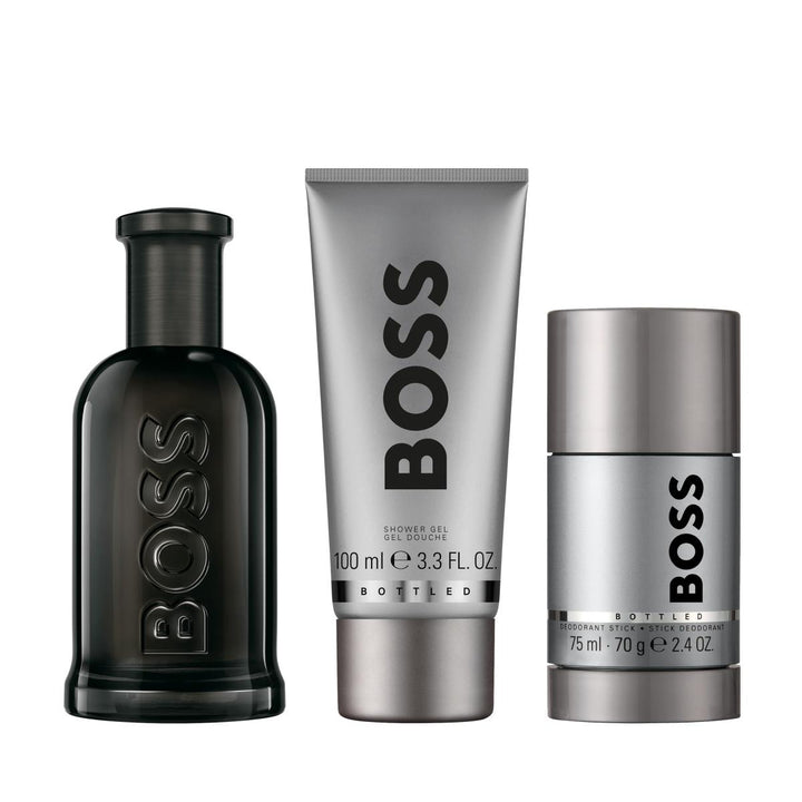 Bottled Parfum, Shower Gel, and Deodorant Stick for Men Trio Gift Set