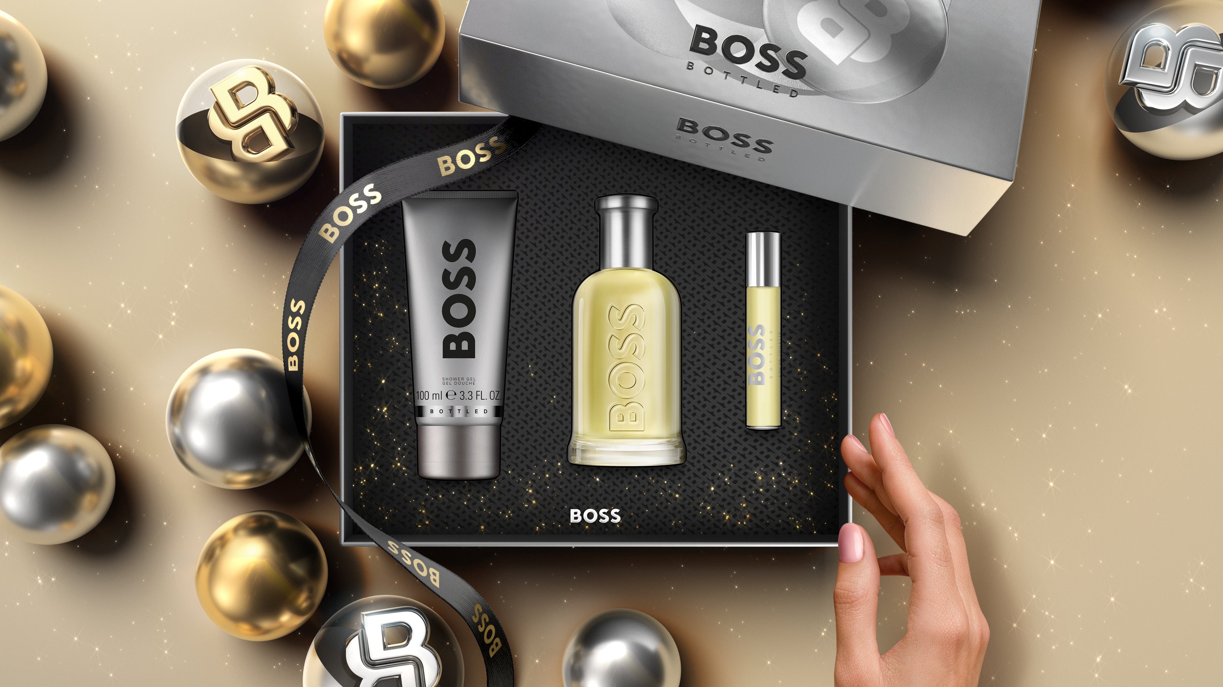 Mens BOSS Bottled Eau de Toilette, Shower Gel, and Deodorant Spray