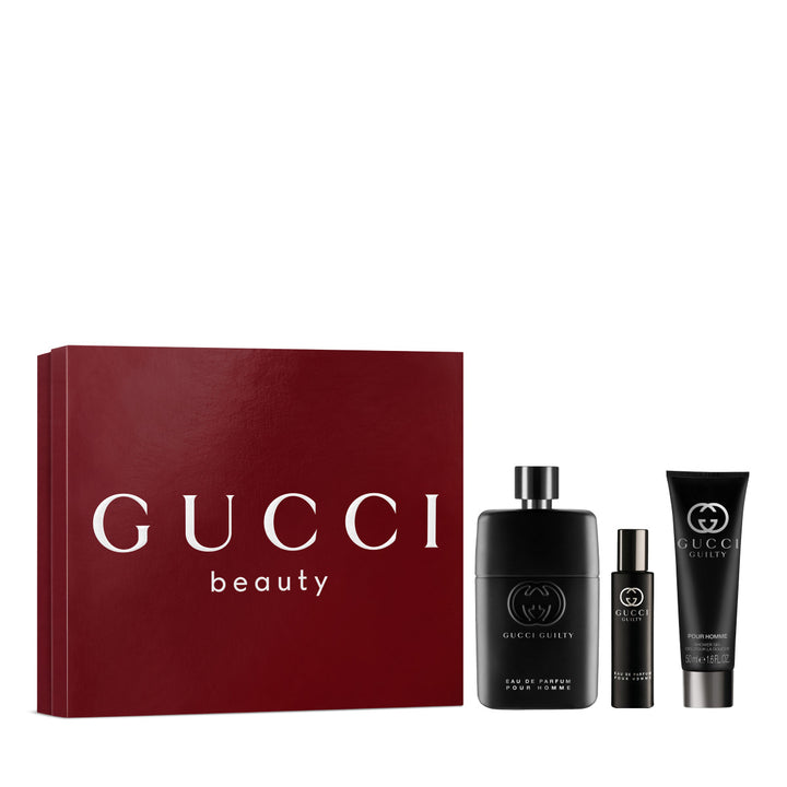 Guilty Pour Homme Eau de Parfum for Men and Shower Gel Trio Gift Set