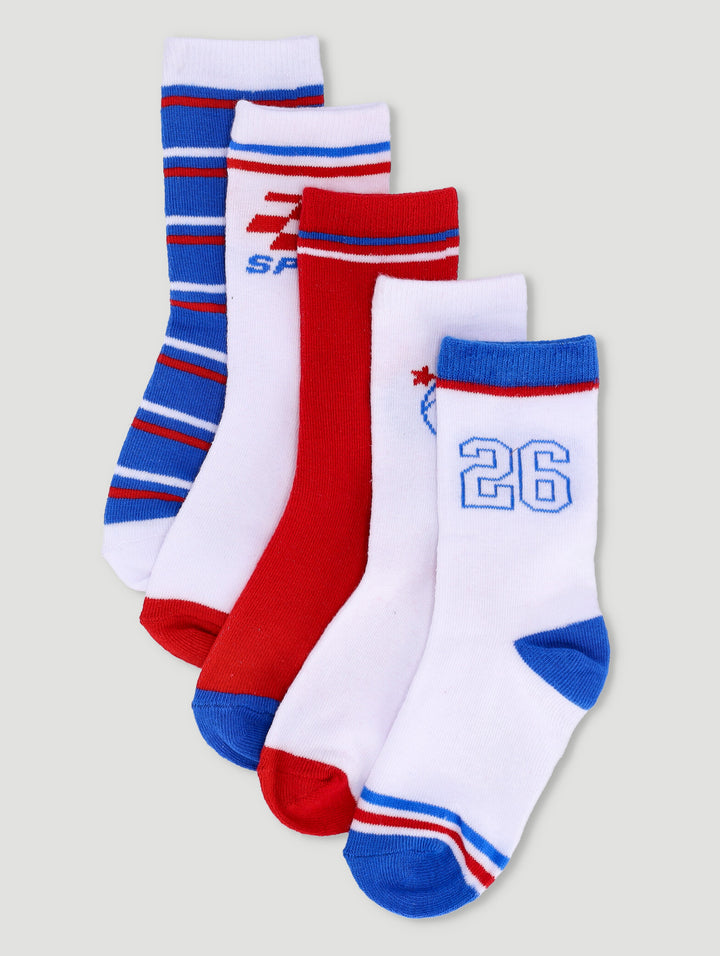 Pre-Boys 5 Pack Sport Anklet Socks - White