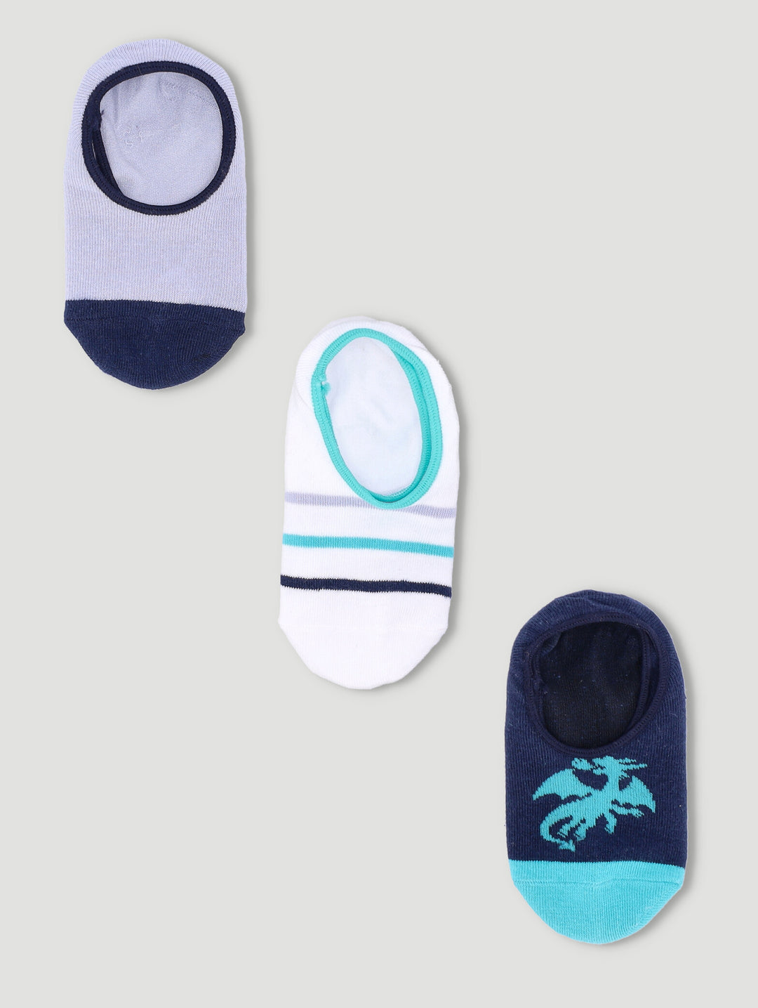 Pre-Boys 3 Pack Dragon Secret Socks - Grey