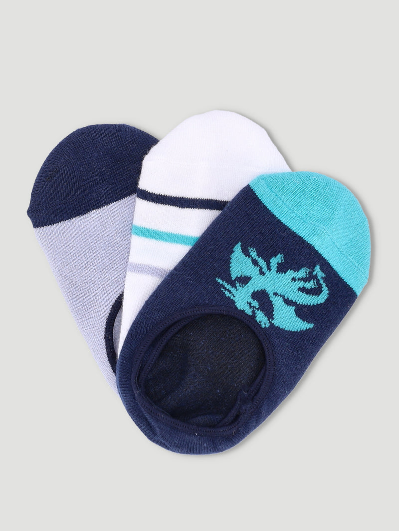 Pre-Boys 3 Pack Dragon Secret Socks - Grey