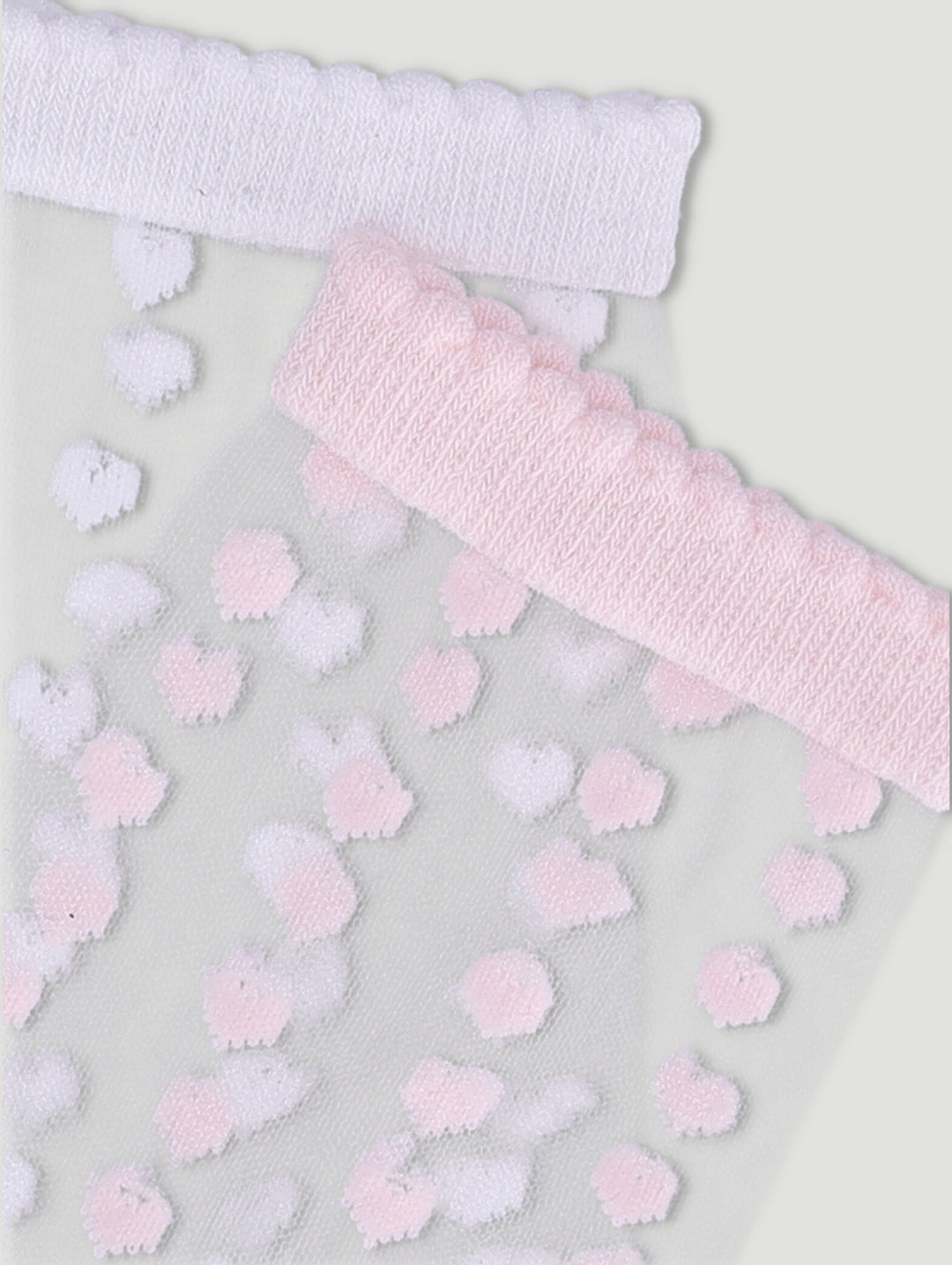 Pre-Girls  2 Pack Mesh Heart Anklet Socks - Pink