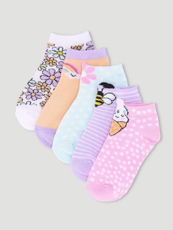 PreGirls 5 Pack 3D Spring Low Cut Socks Edgars