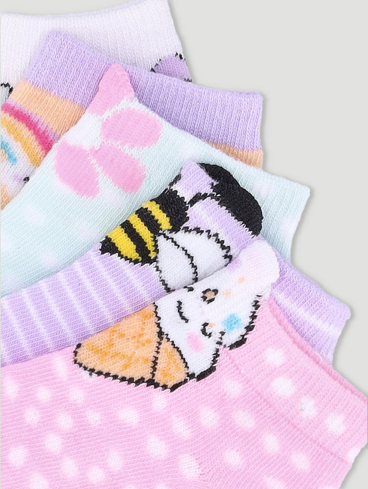 PreGirls 5 Pack 3D Spring Low Cut Socks Edgars