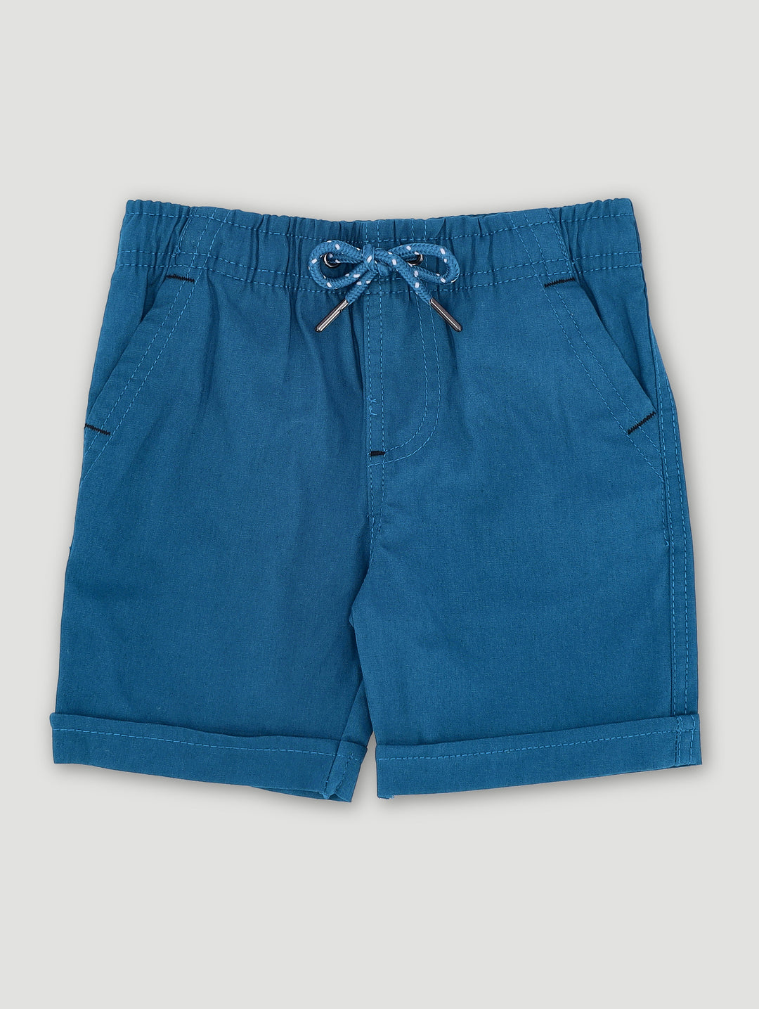 Pre-Boys Mock Turnup Short - Blue Coral