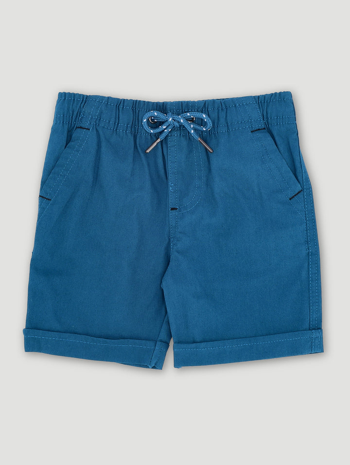 Pre-Boys Mock Turnup Short - Blue Coral