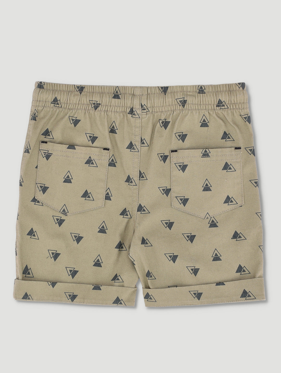 Printed Woven Turnup Shorts - Light Fatigue
