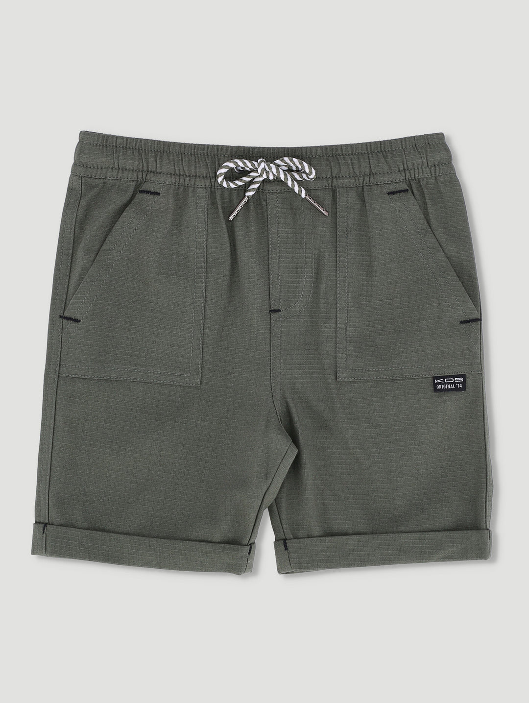 Pre-Boys Ripstop Turnup Shorts - Olive