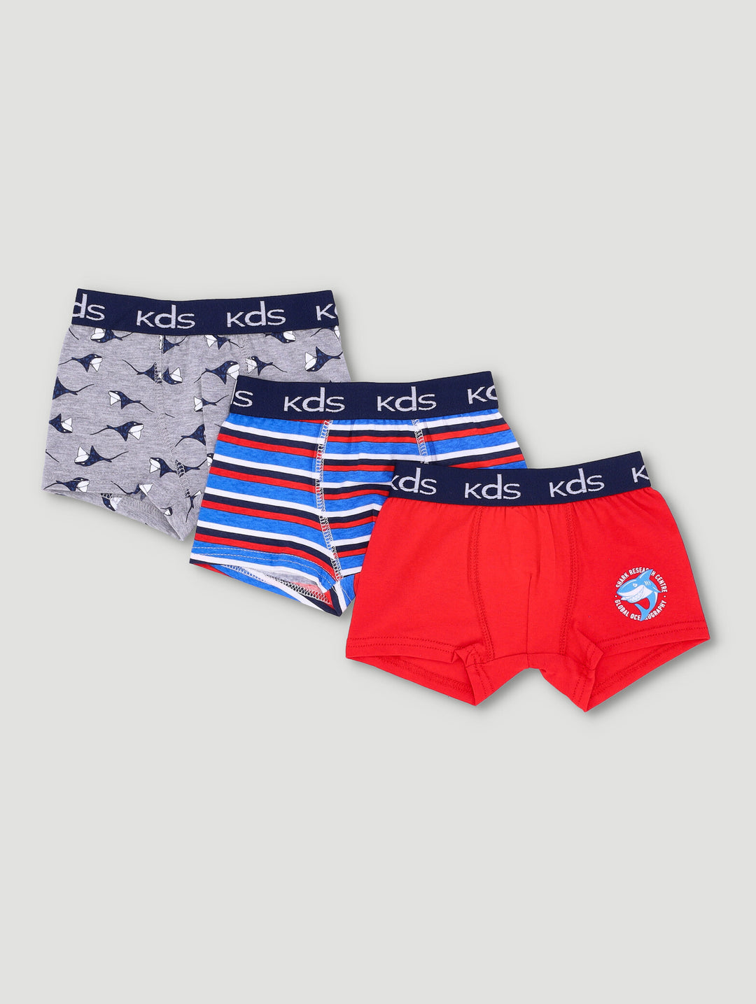Pre-Boys 3 Pack Sea Creatures Boxers - Red