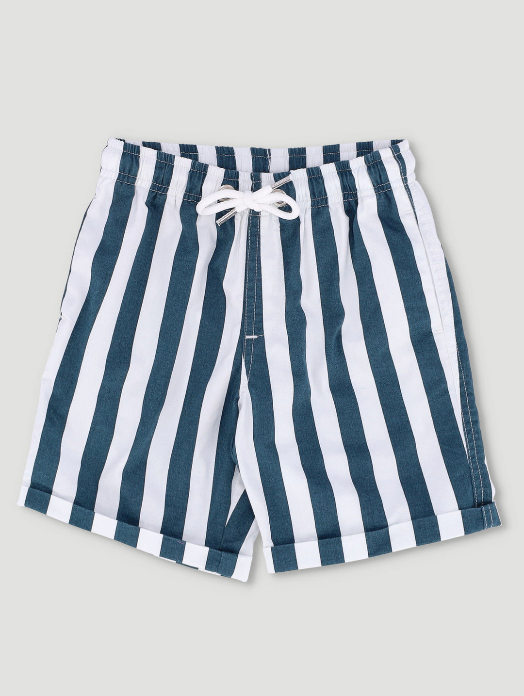 Pre-Boys Stripe Print Stargazer Woven Short - Dark Blue