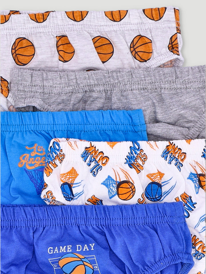 Pre-Boys 5 Pack Basketball Briefs - Orange