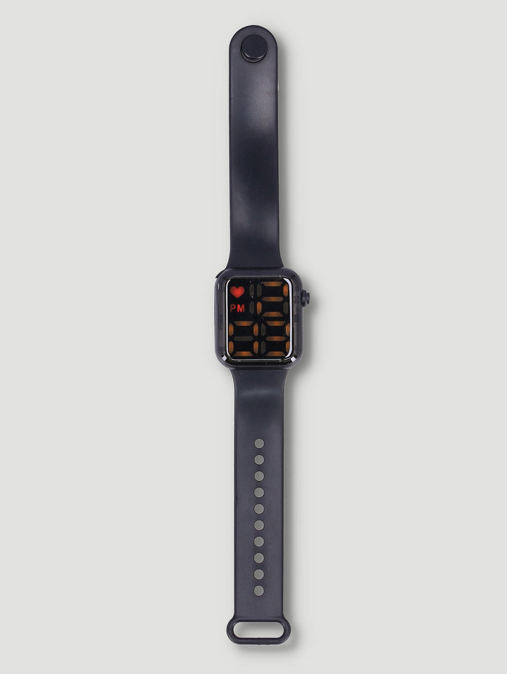 Boys Led Rectangle Watch - Black