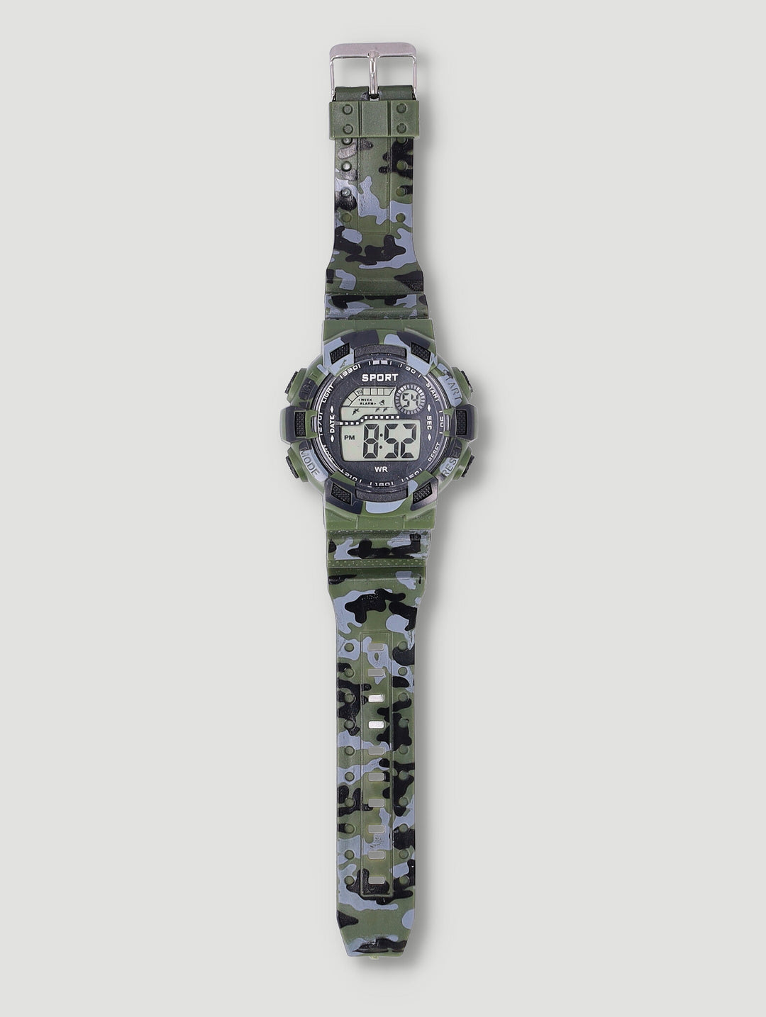 Pre-Boys Camo Round Face Digital Watch - Green