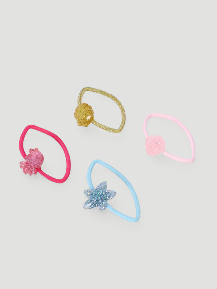 Pre-Girls 4 Pack Mermaid Hair Ties - Lilac