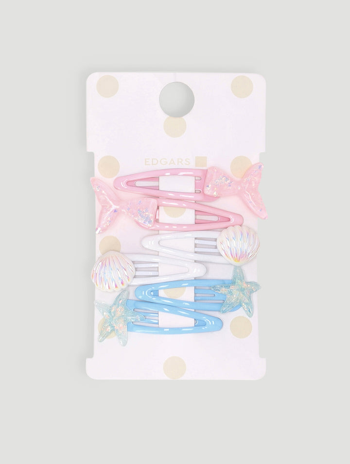 Pre-Girls 6 Pack Mermaid Clips - Blue