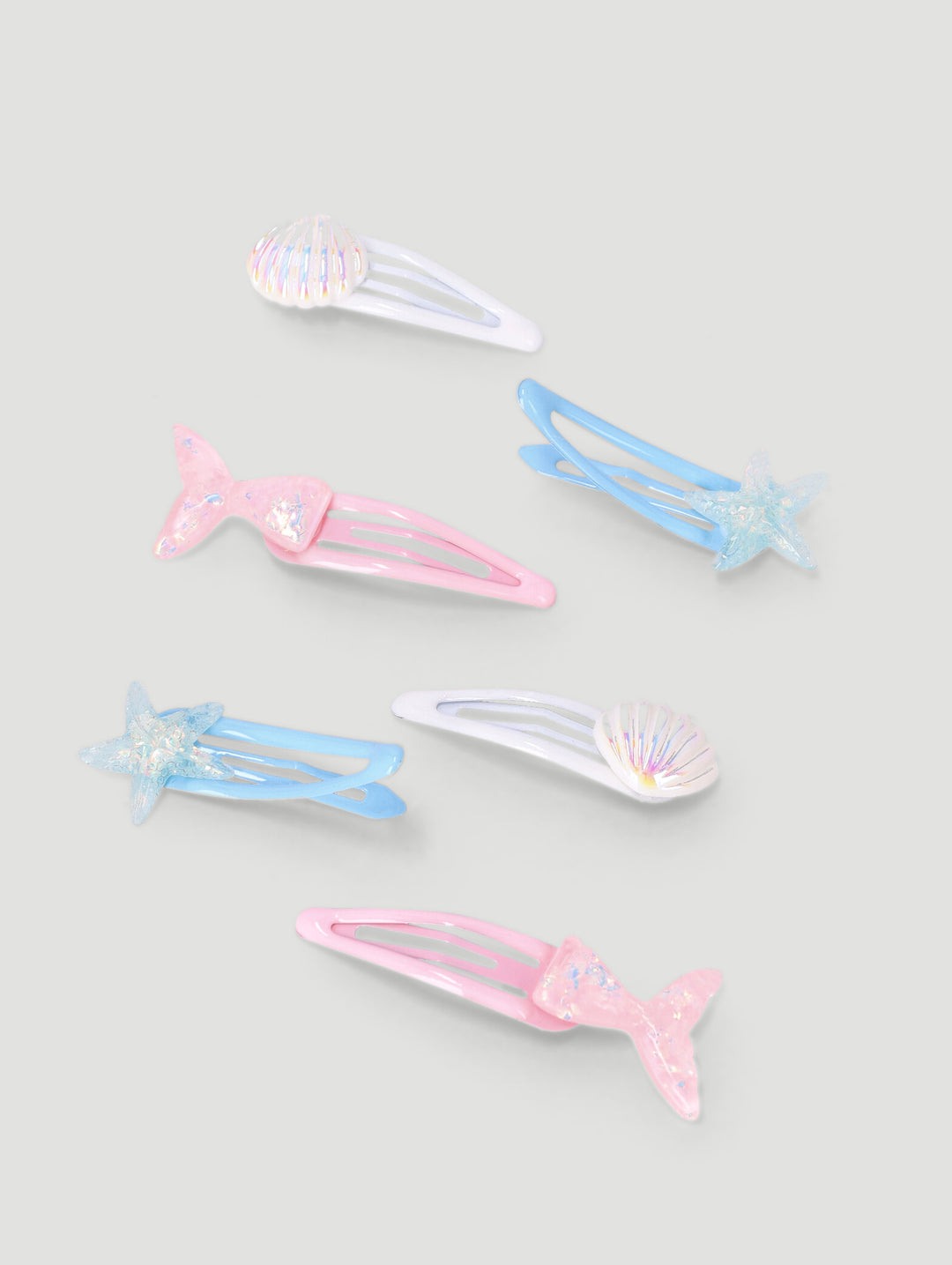 Pre-Girls 6 Pack Mermaid Clips - Blue