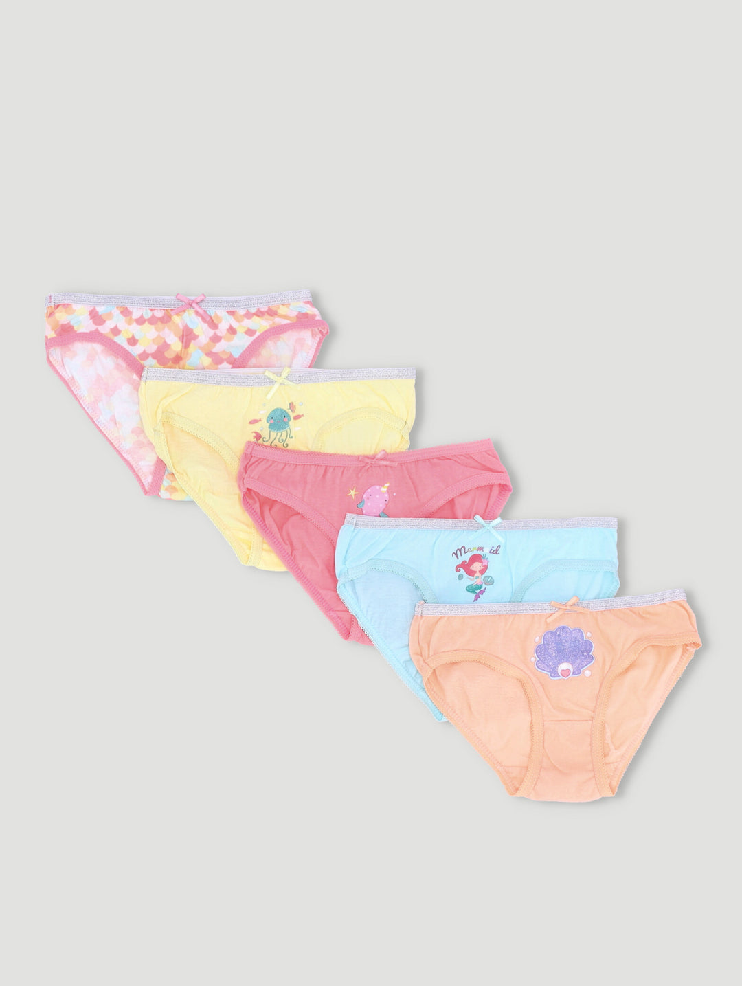 Pre-Girls 5 Pack Mermaid Panties - Yellow