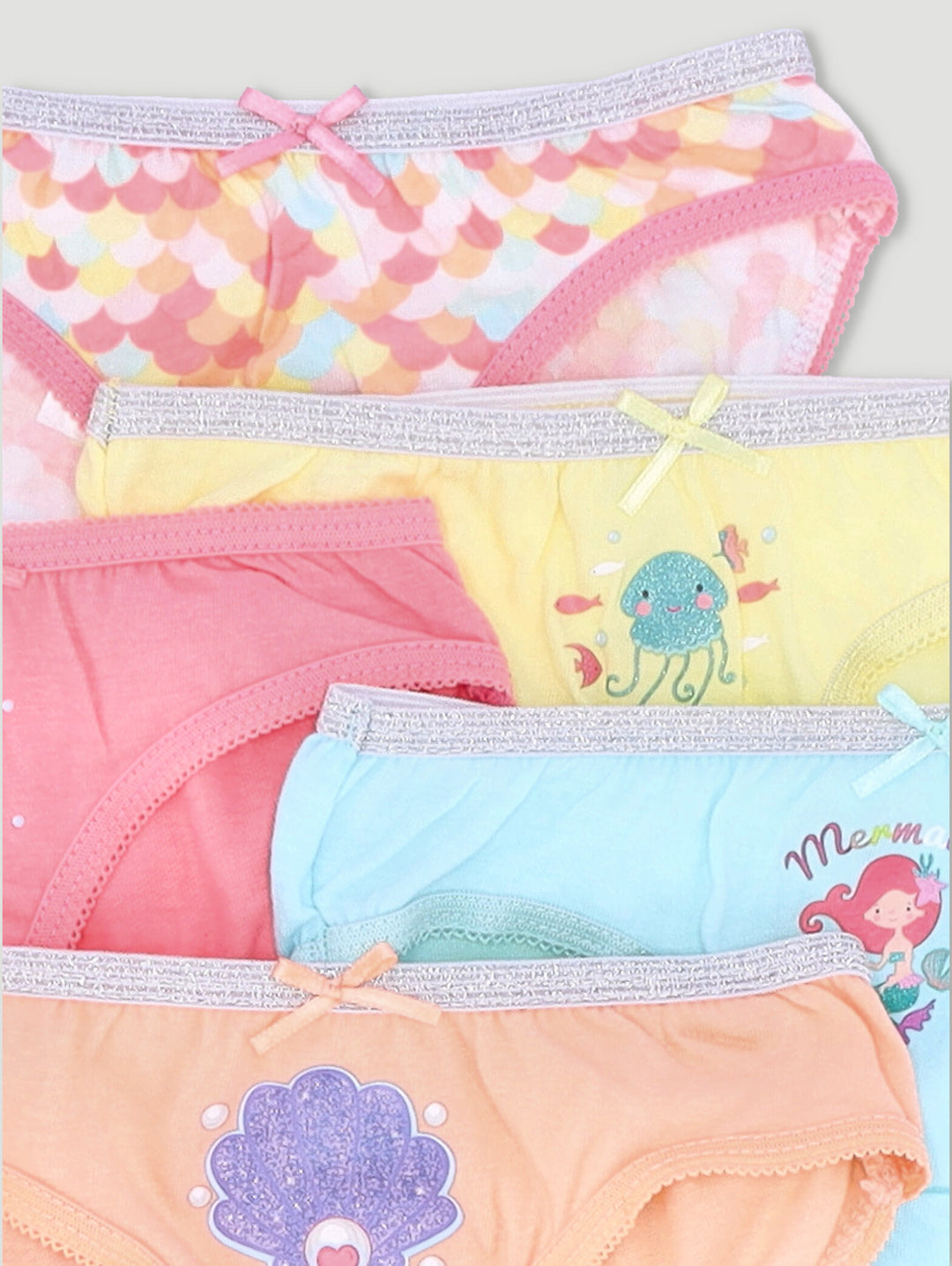 Pre-Girls 5 Pack Mermaid Panties - Yellow
