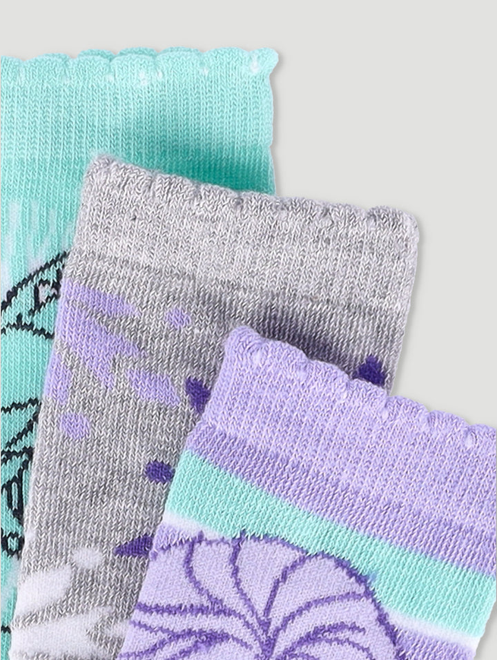 Pre-Girls 3 Pack Frozen Socks - Blue