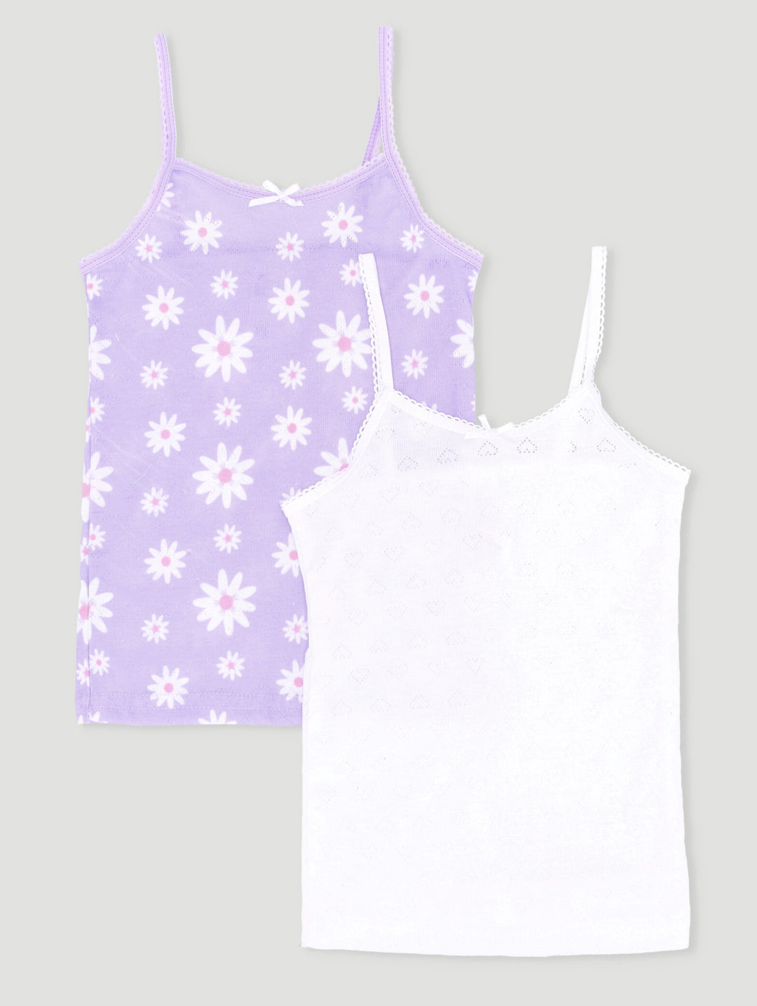 Pre-Girls 2 Pack Printed Strappy Vest - Lilac