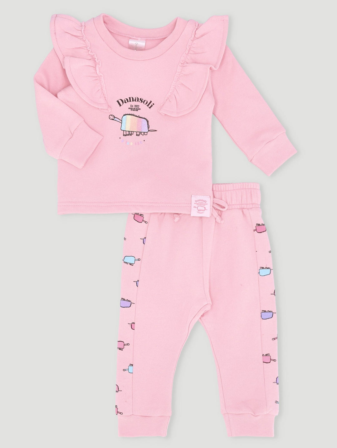 Baby Girls Danasoli Frill Tracksuit  - Pink