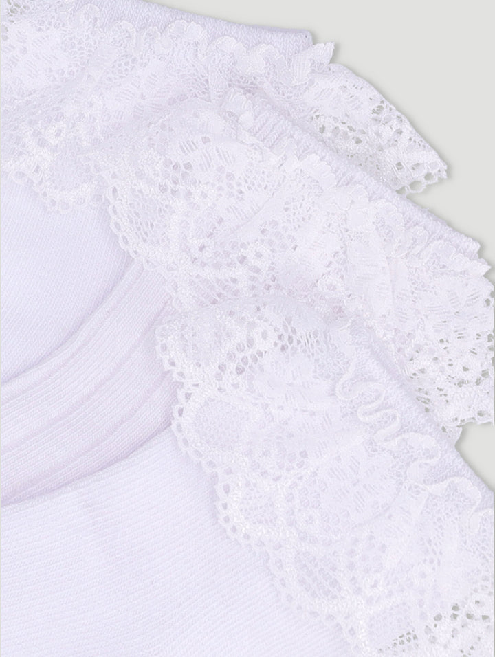 Baby Girls 3 Pack Lace Socks - White