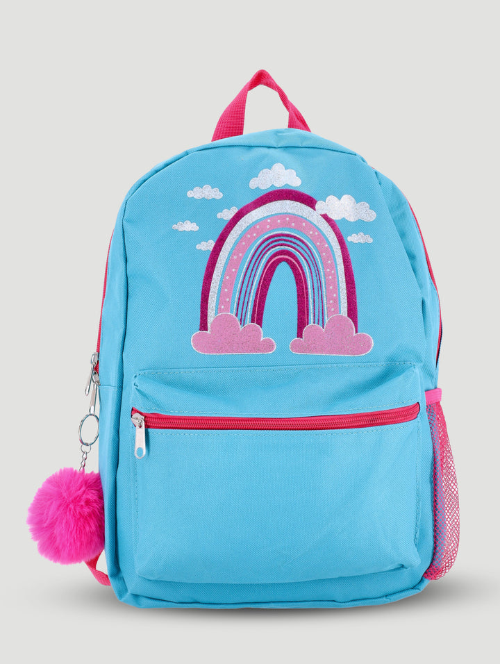Pre-Girls Glitter Rainbow Backpack - Pink Aqua