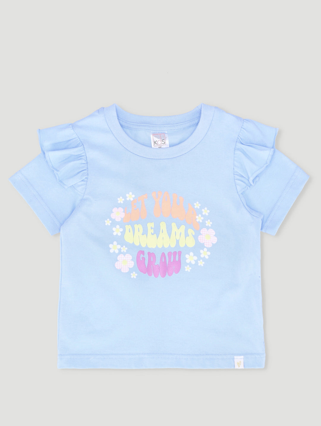 Pre-Girls Shoulder Frill Tee - Blue