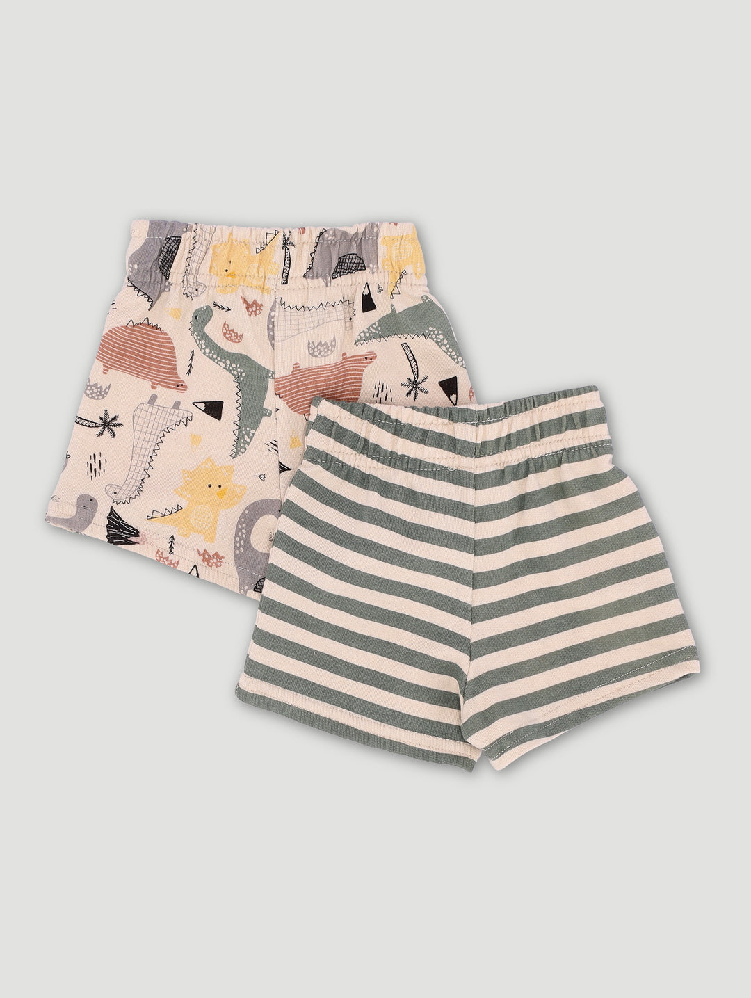 Baby Boys 2 Pack Fleece Dino Shorts