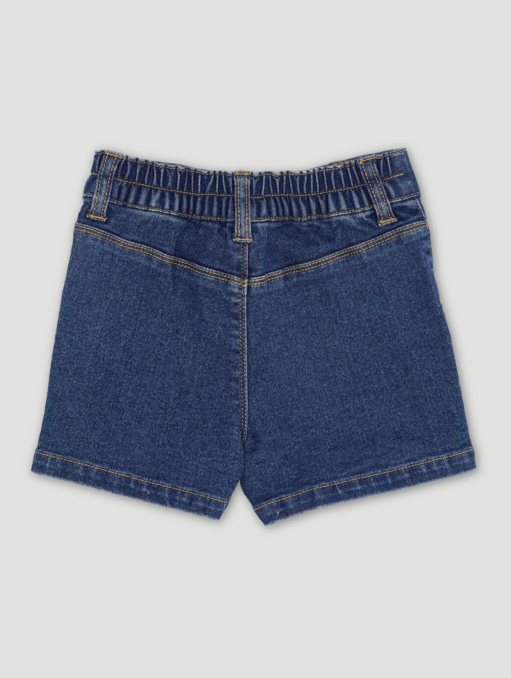 Pre-Girls Front Pockets Cheeky Short - Dark Blue