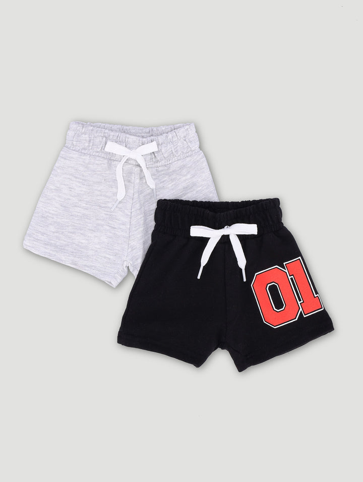 Baby Boys 2 Pack Fleece Basket Ball Shorts - Black