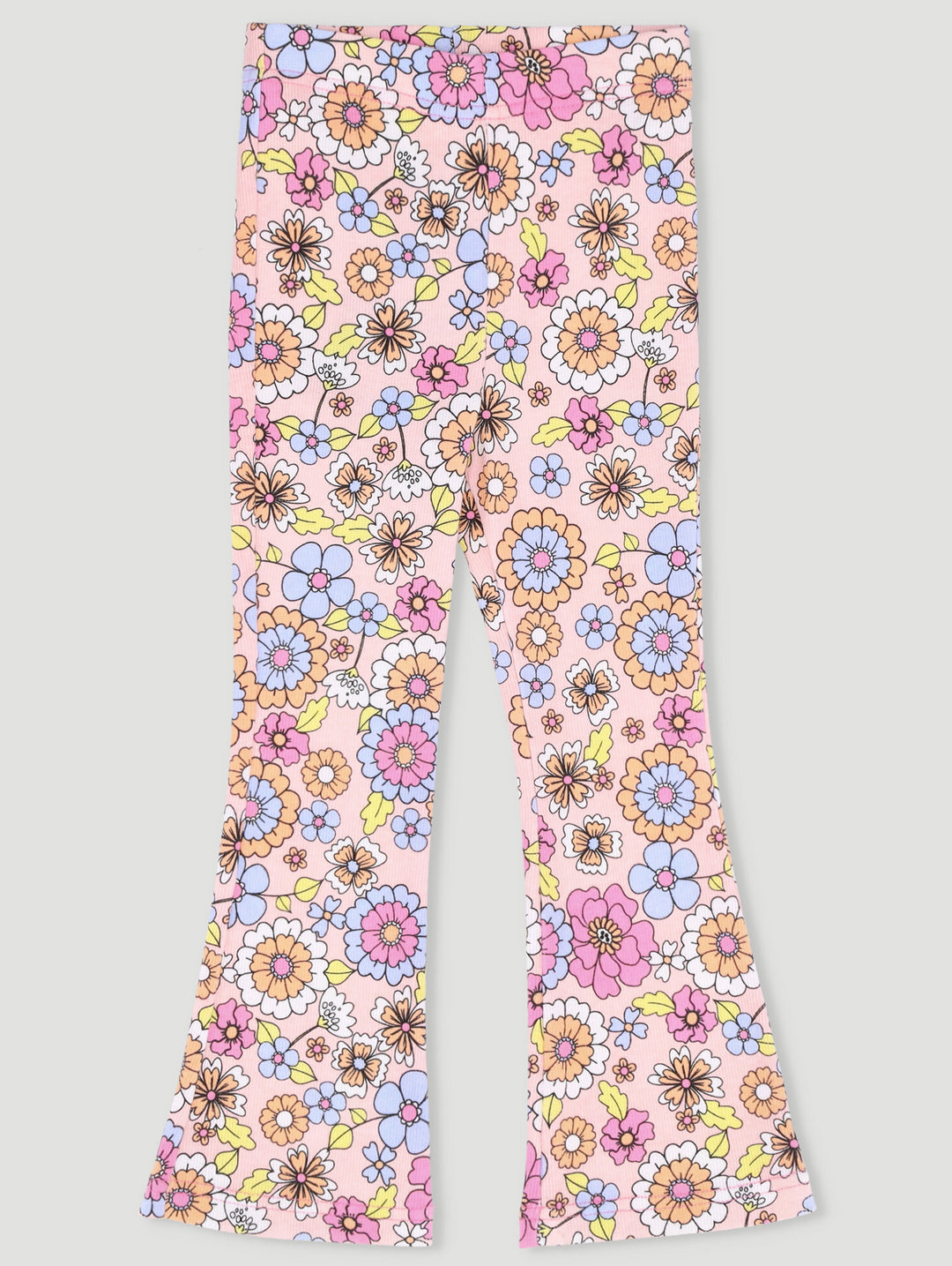 Pre-Girls Flare Leg Floral Pants - Light Pink