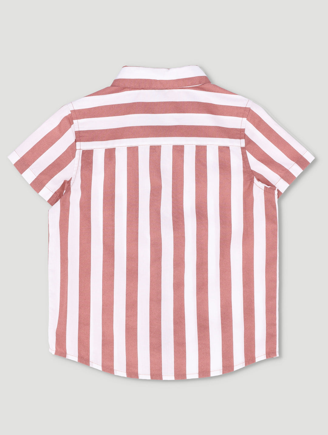 Pre-Boys Stripe Printed Shirt - Mahogany