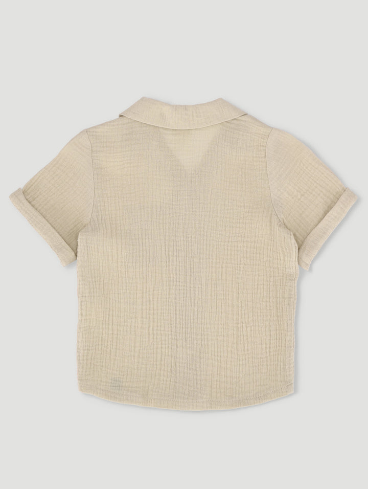 Pre-Boys Textured Shirt - Stone