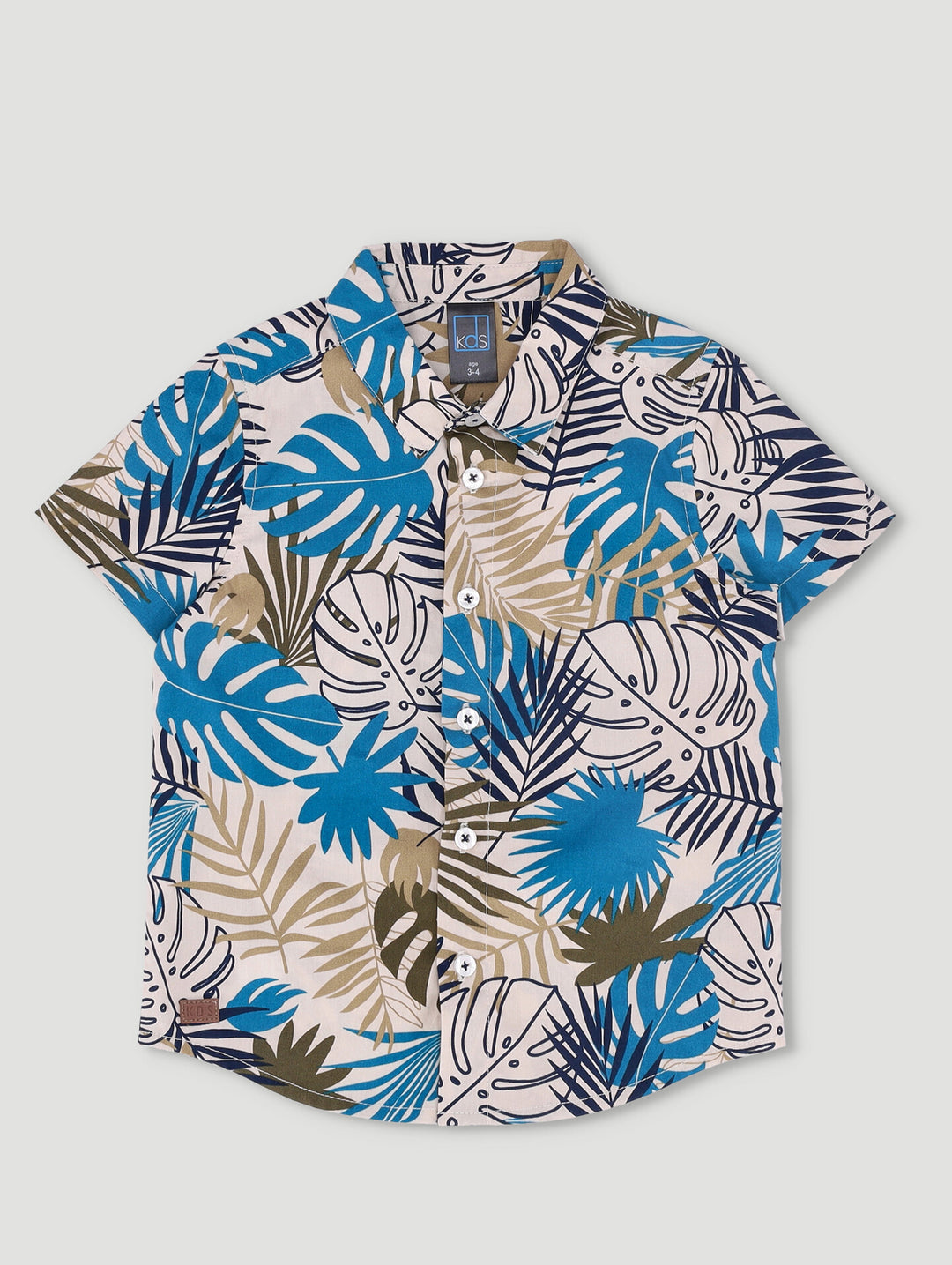 Pre-Boys Leaf Shirt - Stone