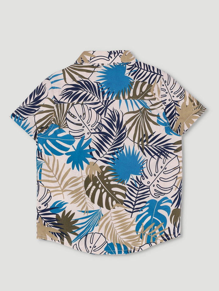 Pre-Boys Leaf Shirt - Stone