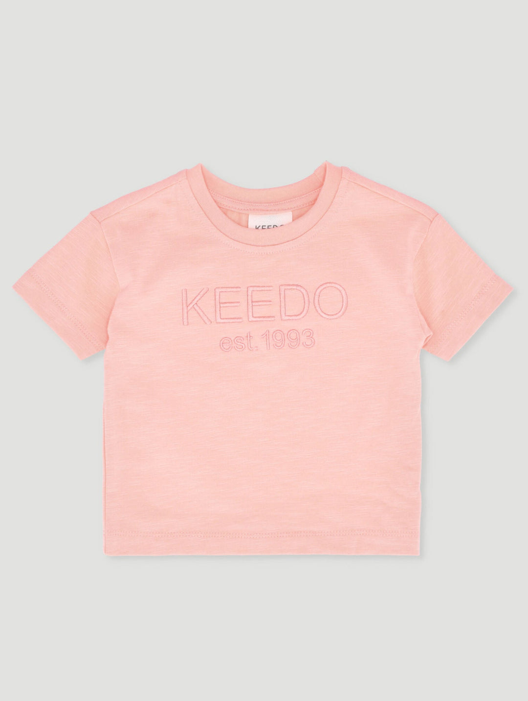 Keedo Baby Girls Pearl Logo Tee - Peach
