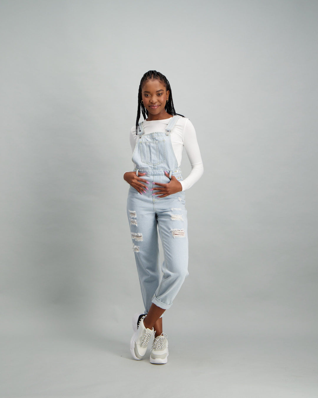 Ladies Light Blue Denim Dungaree