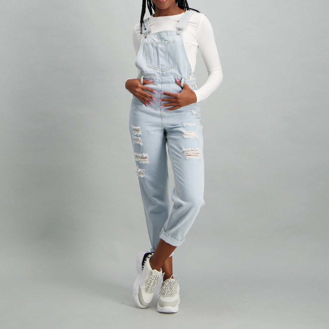 Ladies Light Blue Denim Dungaree