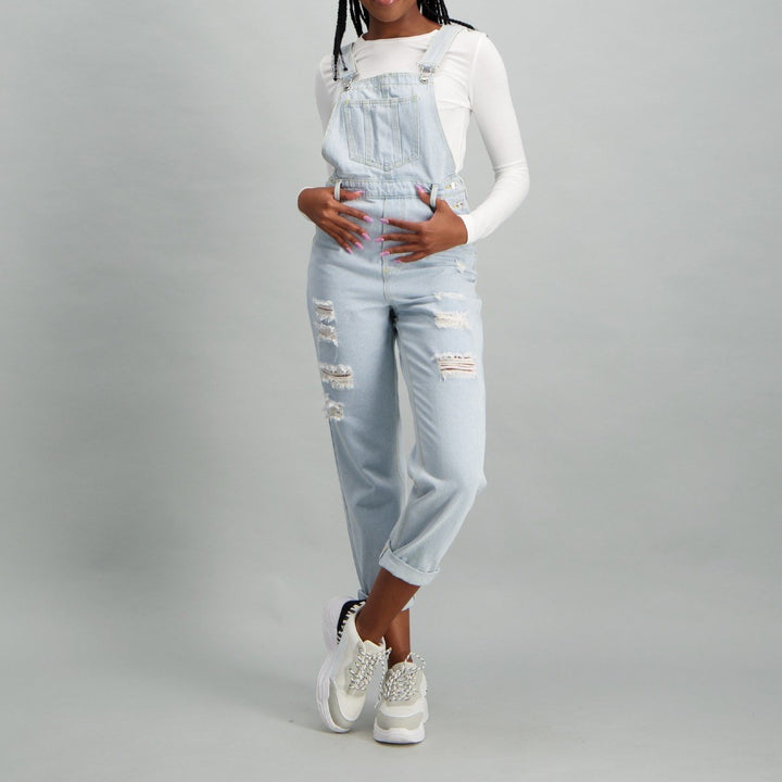 Ladies Light Blue Denim Dungaree