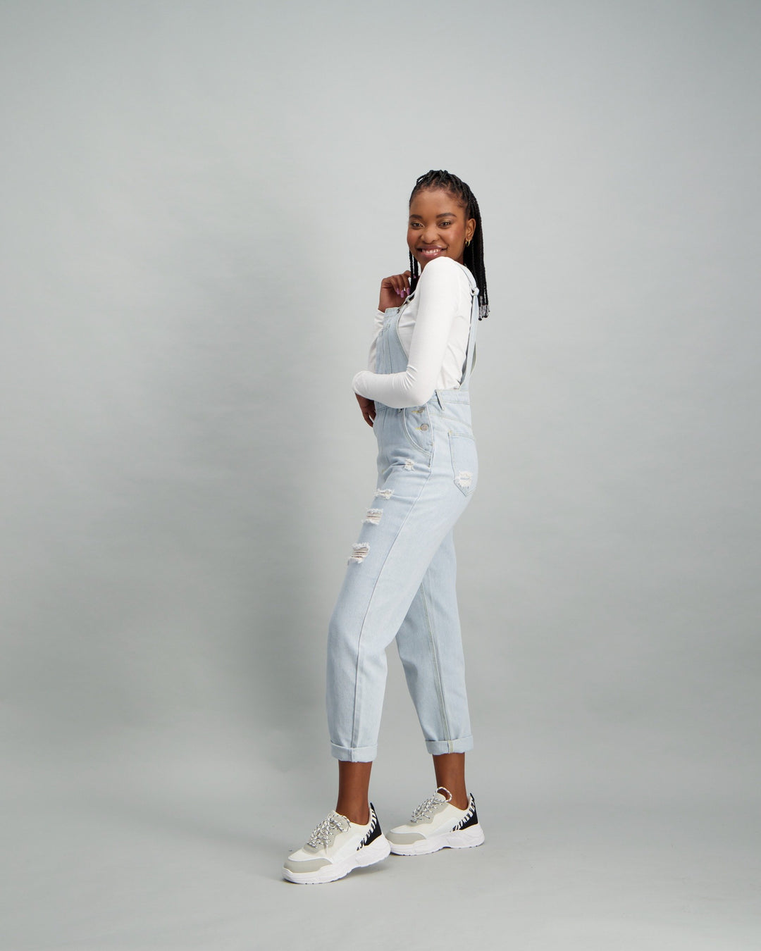 Ladies Light Blue Denim Dungaree