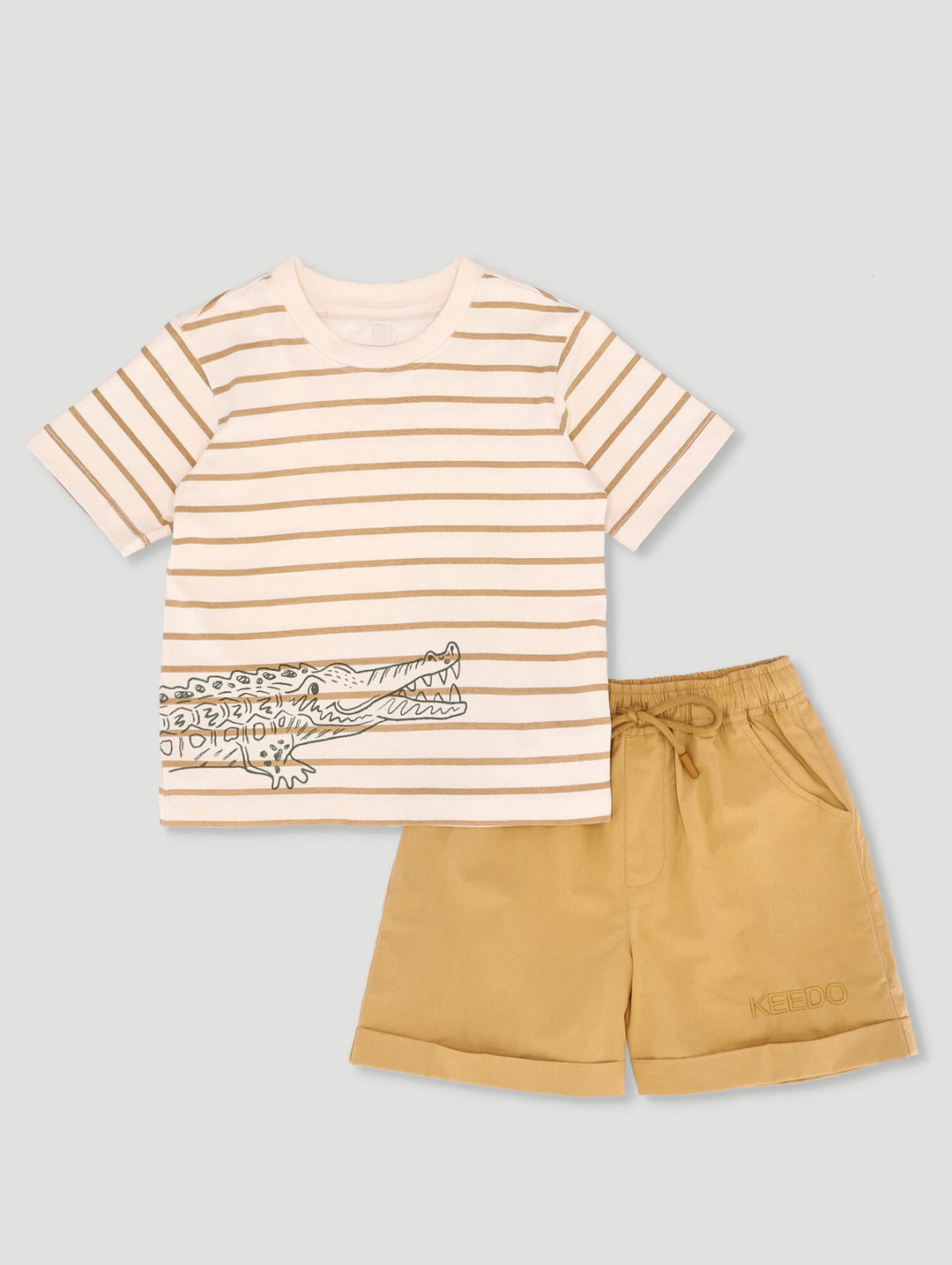 Keedo Boys Le Croc Tee & Short Set - Mustard