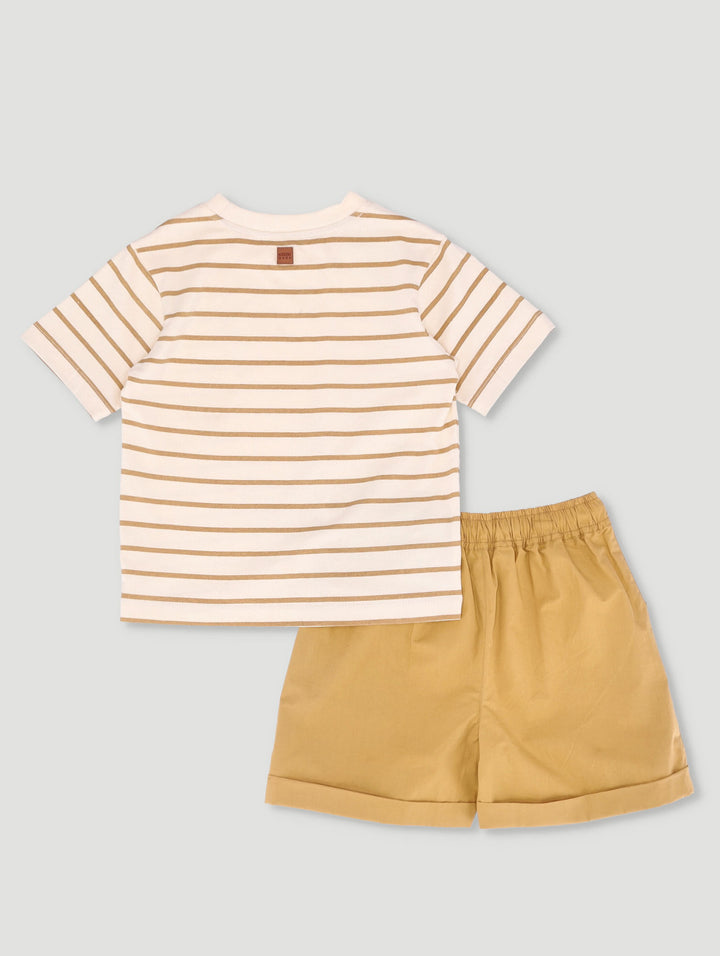 Keedo Boys Le Croc Tee & Short Set - Mustard
